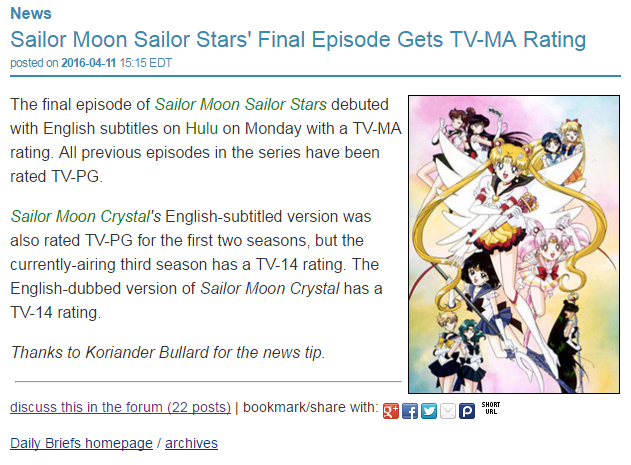 Anime News Network Sailor Moon